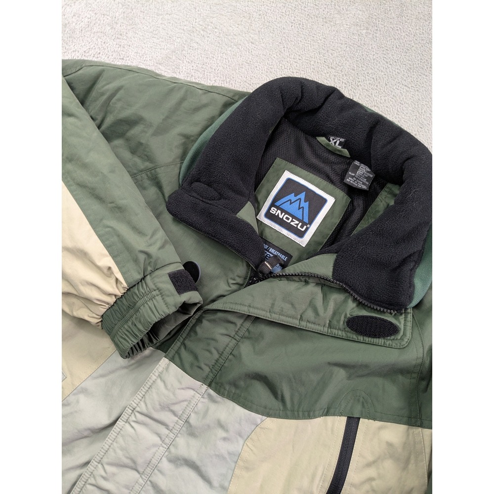 Snozu ZUTech Kids XL 18/20 Ski Jacket Green Khaki Waterproof Winter Coat Puffer